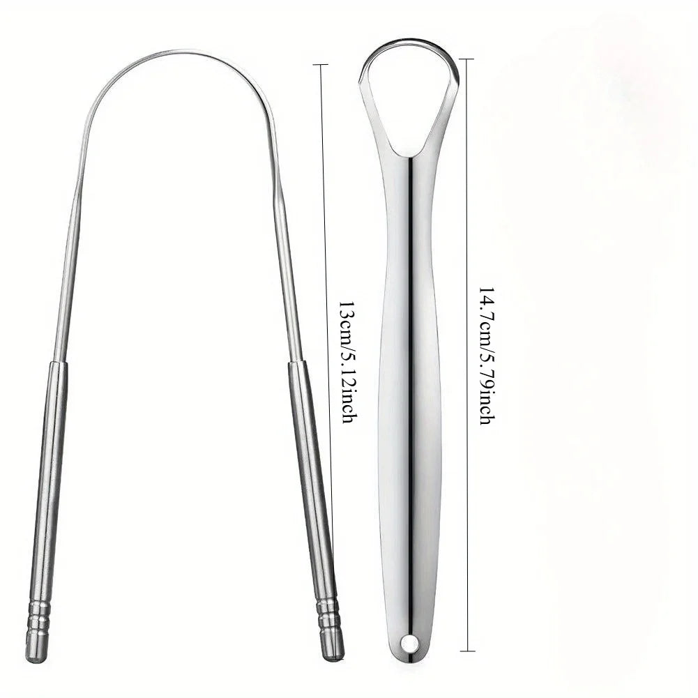 4Pcstongue Scraper, Hygienic Seal-Pack, Professional Eliminate Bad Breath, Stainless Steel Tongue Scrapers